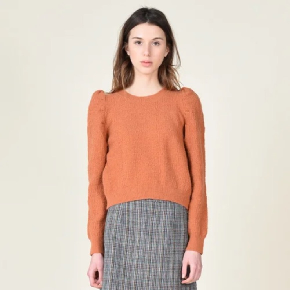 NWOT Lili Sidonio Molly Bracken knit crew neck sweater - ochre